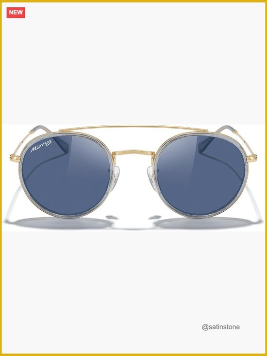 Retro Round Double Bridge Metal Sunglasses Polarized UV400 Double-Bridge-Round-Shape-  main image 3